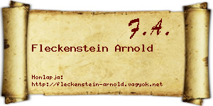 Fleckenstein Arnold névjegykártya